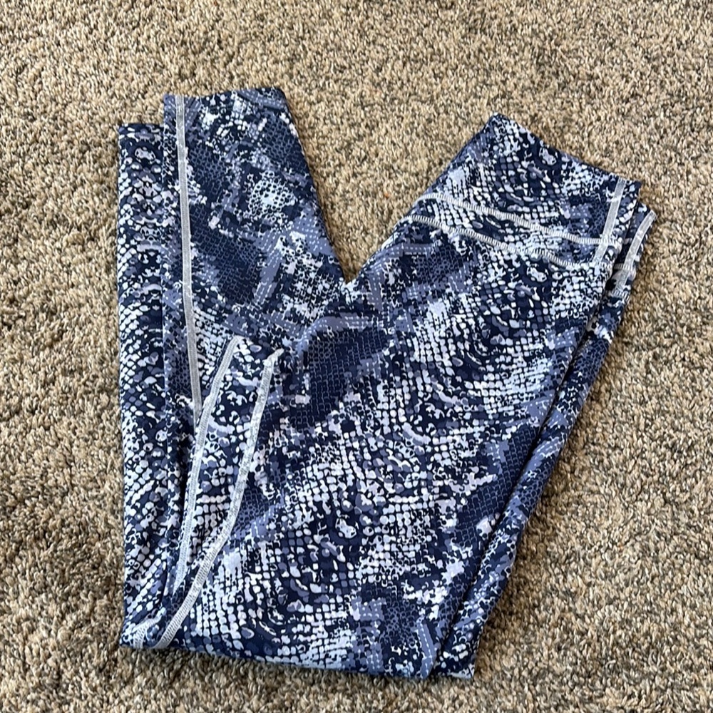 Women's Blue Snake-Print Leggings